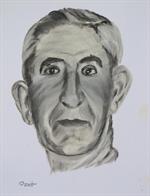 תצלום ציור פרוטרייט שמן בשחור לבן