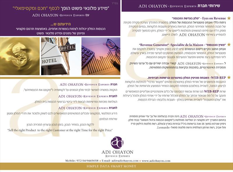 מיתוג לחברה העוסקת במיקסום הכנסות בענף המלונאות