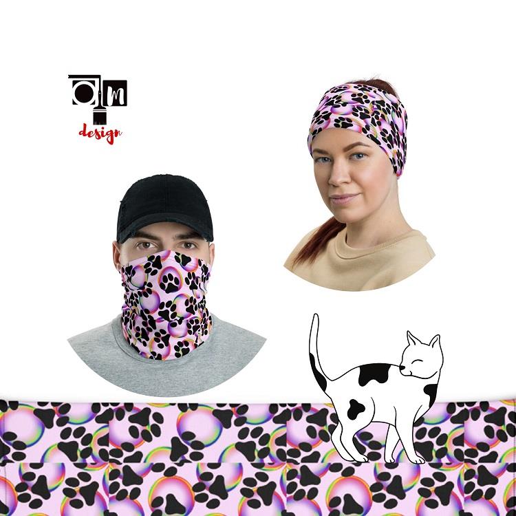 כפות רגלי חתול - חם צוואר - בנדנה - מסכה - מסכת פנים - בד הגנה מאבק וזיהום אוויר