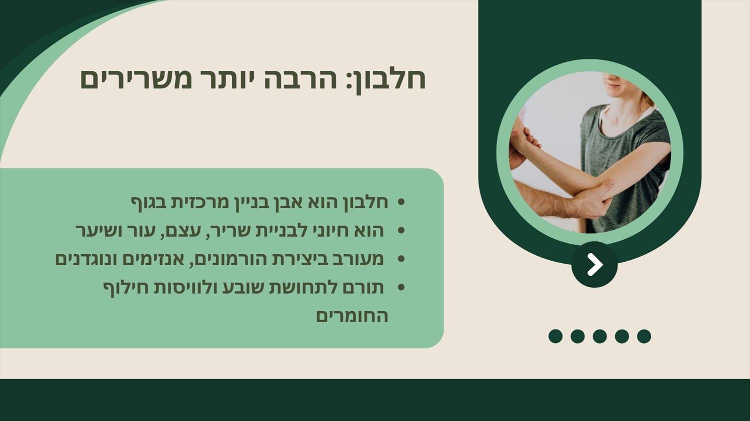 מצגת על חשיבות החלבונים בתזונה