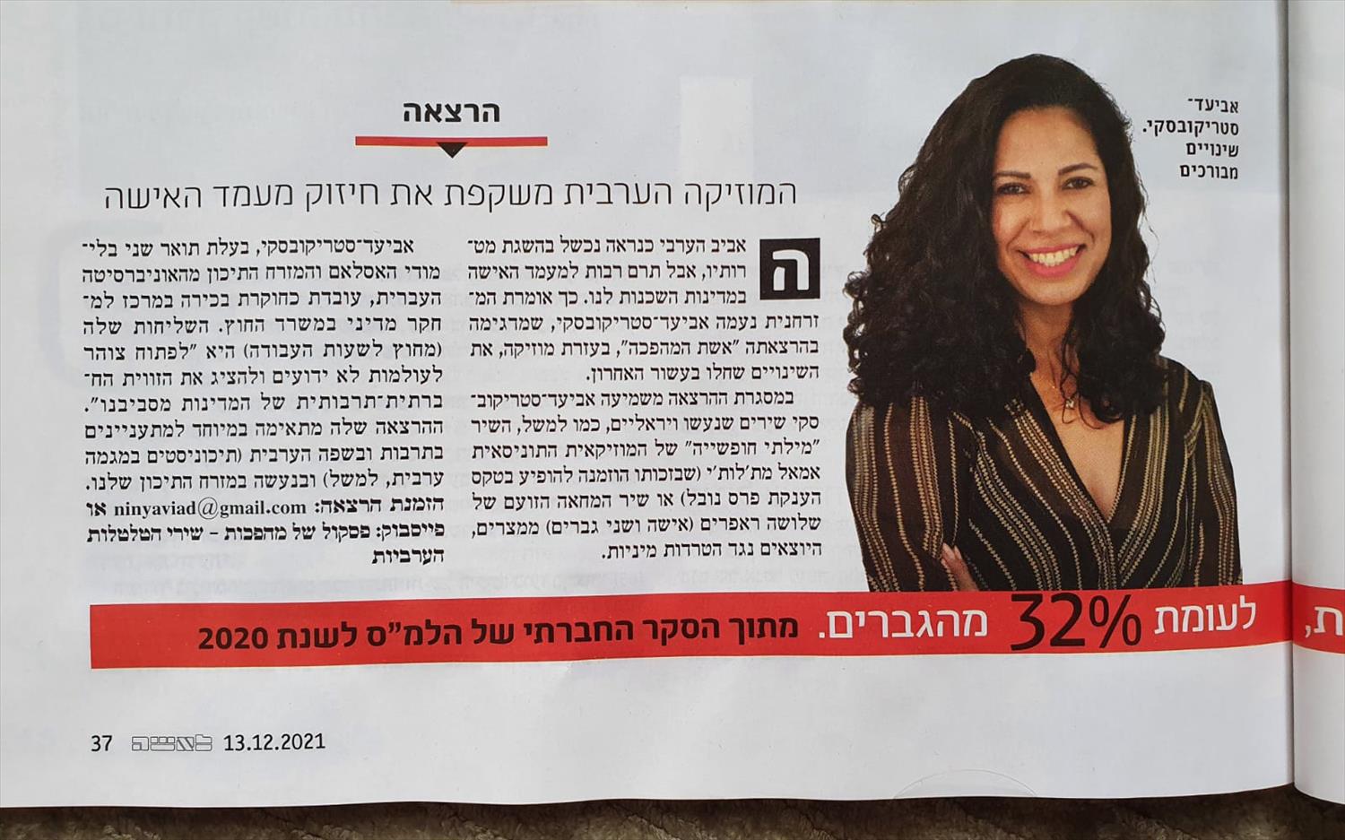 כתבה ב"לאישה" עליי ועל "אשת המהפכה"