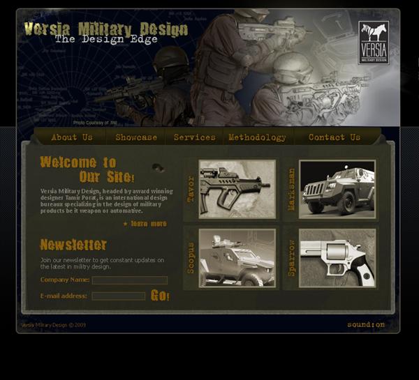 אתר שיווקי עבור Versia Military Design