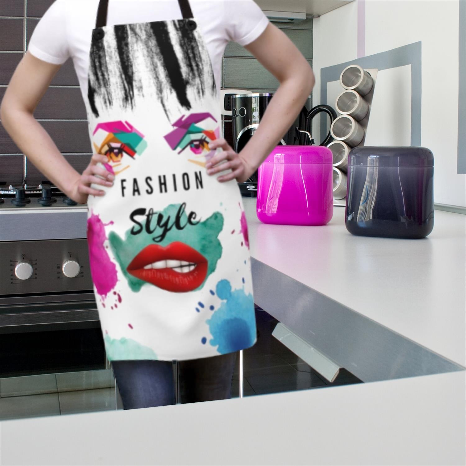 Fashion style Apron, Fashion face Apron, Colorful Apron, Fashion Apron, Etsy shop