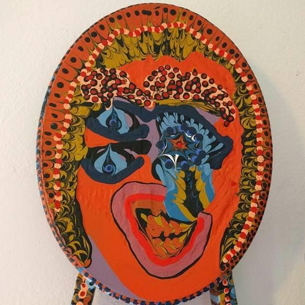 modern israeli art wood painted acrylic mirit ben nun
