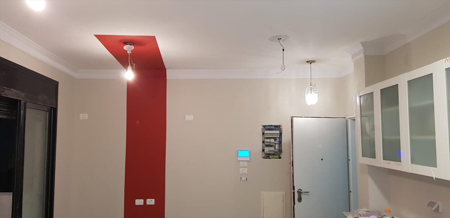 צביעה דירה דקורטיבית והדבקת קרניזים בדירה -  בפלורנטין