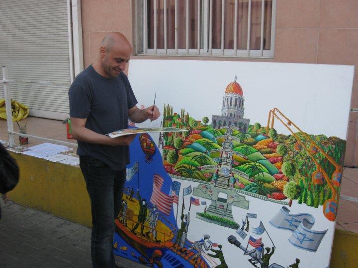 Oeuvre à vendre peintures naïves peintre israélien peinture murale Raphael Perez israël artiste