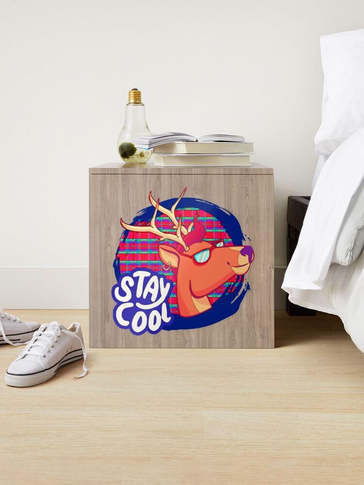 Colorful deer - blue - stripes Sticker - Christmas gifts