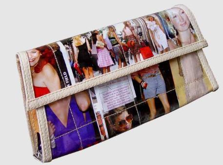 Trapezoid clutch purse W9 Magazine