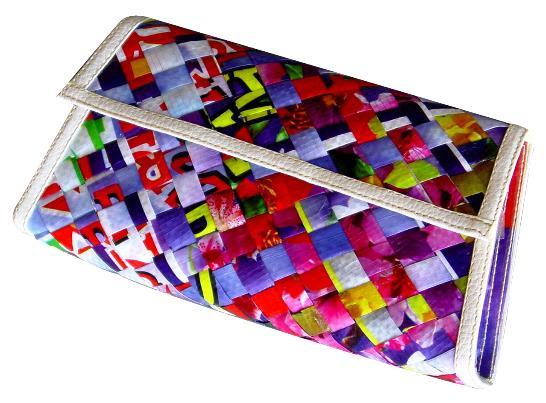 Trapezoid clutch purse W9 Woven Rice Bags
