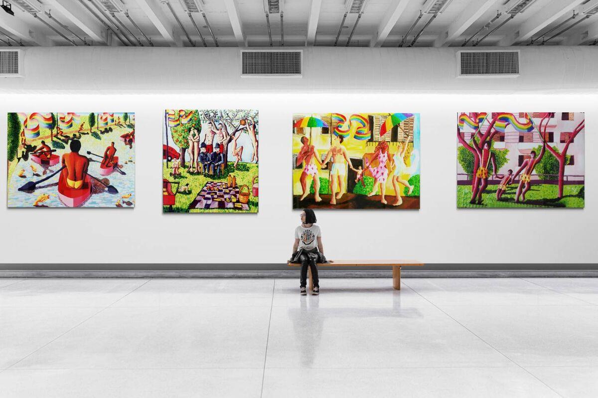 homosexual artworks paintings lgbt art אמנות גאה גלריה תערוכה לאמנות קווירית וירטואלית