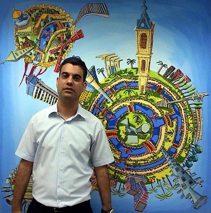 Acryl Kunstwerke israelischer naiver Maler Raphael Perez israelisch Künstler tel aviv Gemälde