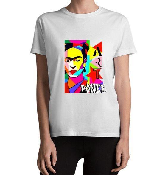 פרידה קאלו ART POWER - חולצה לאישה דגם צווארון עגול