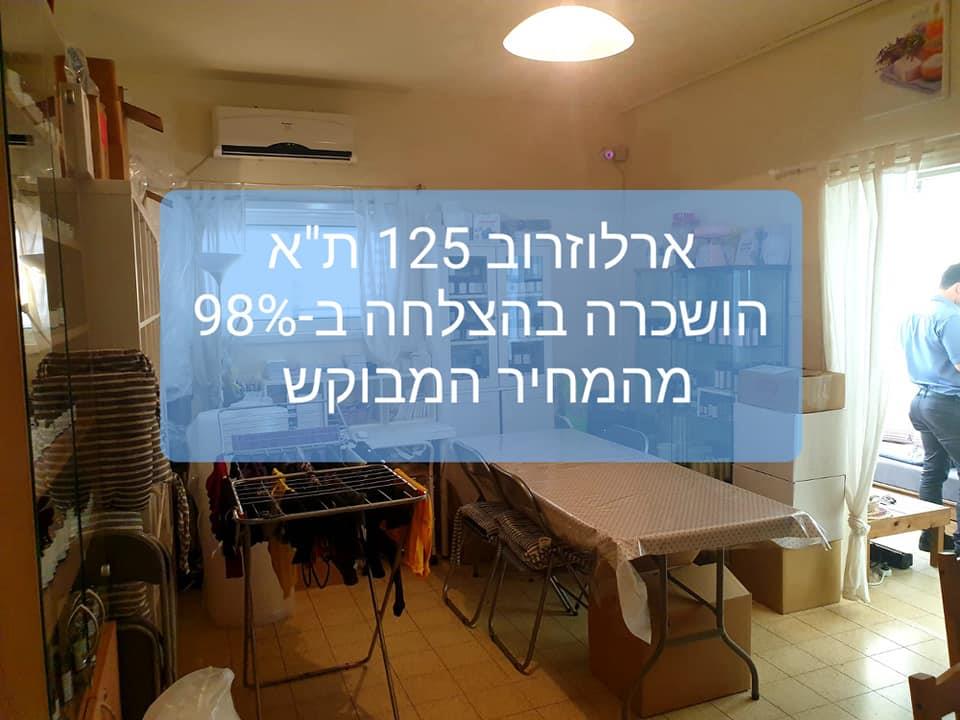 הושכרה הדירה בארלוזרוב 125 ת"א ב-98% מהמחיר המבוקש