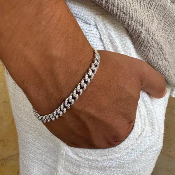 צמיד חוליות כסף יוקרתי דגם גולן - לגברים ולנשים, 6 מ"מ