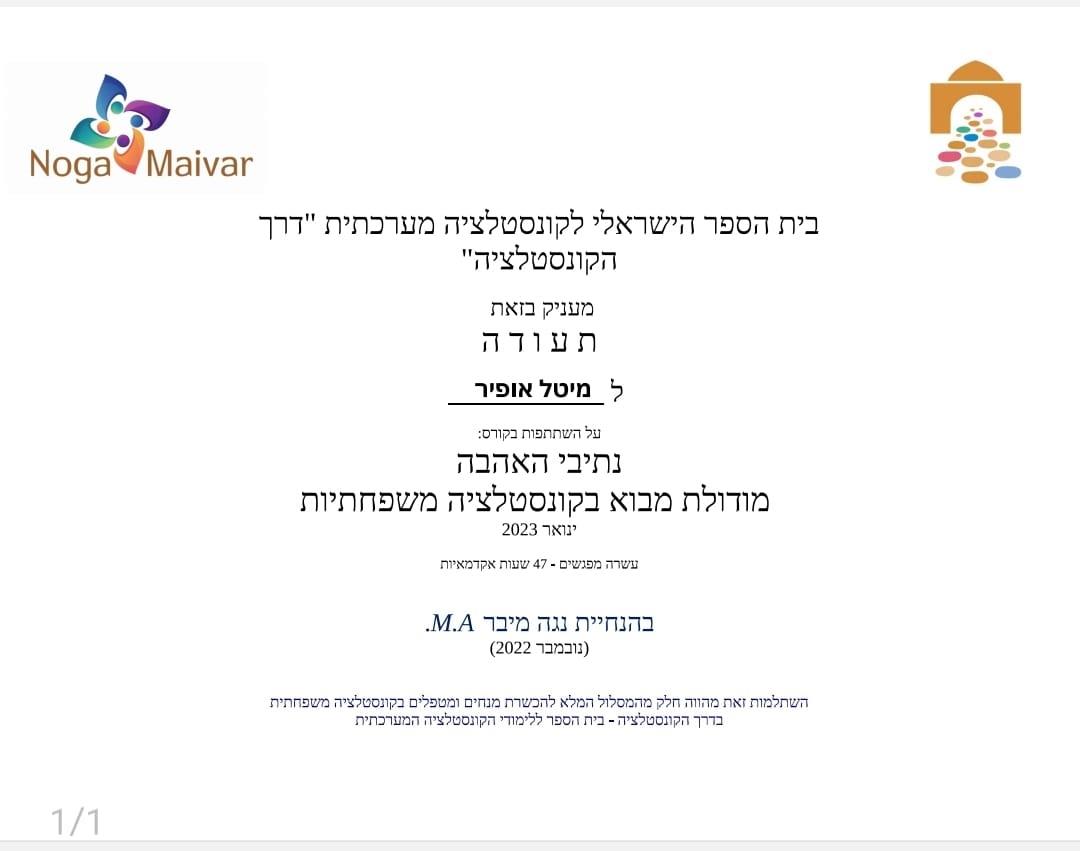 הכשרה בקונסטלציה משפחתית