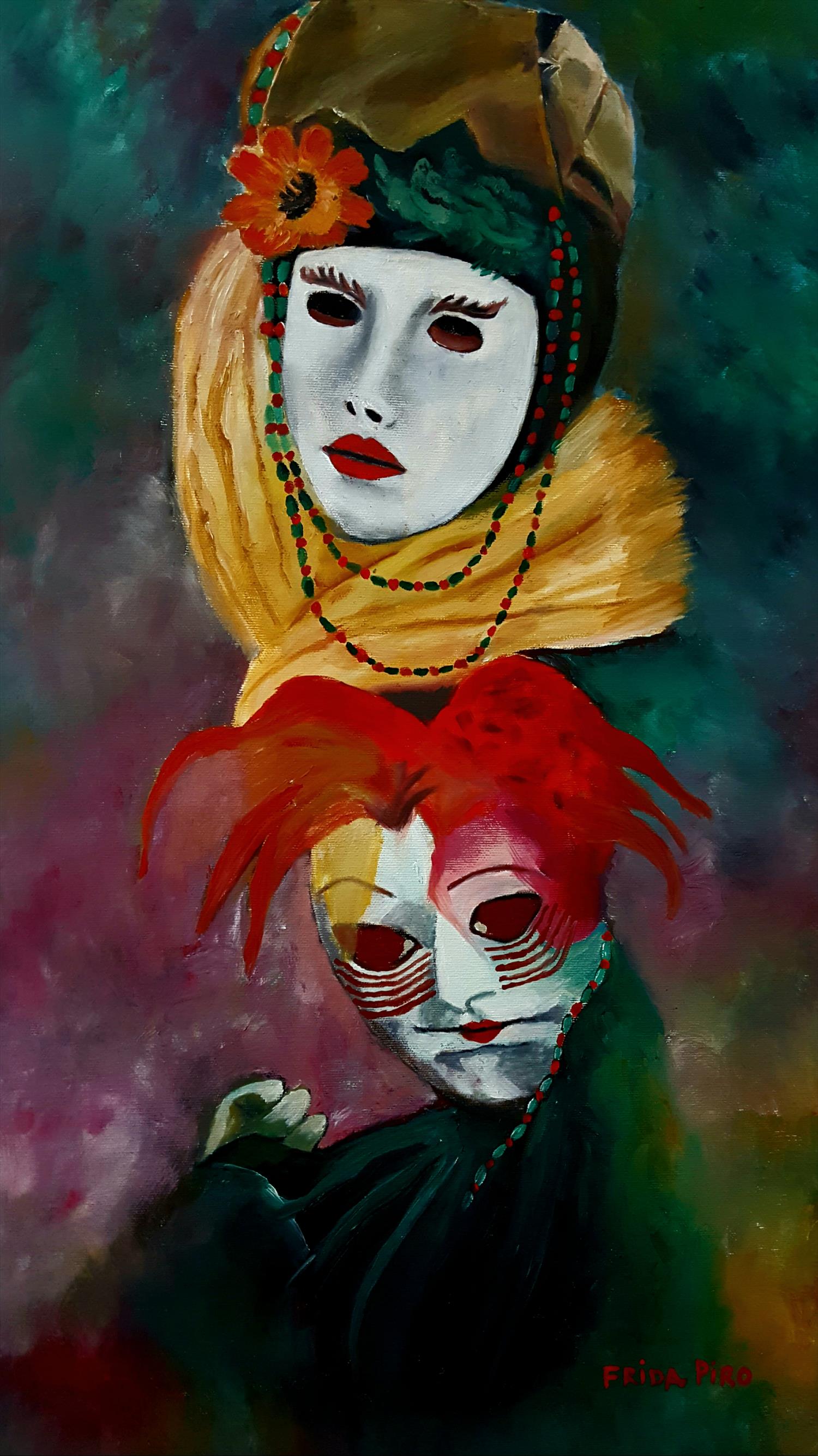 פרידה פירו ציירת ישראלית Frida piro ציור דיוקן ציורי דיוקנאות מסיכות ונציה