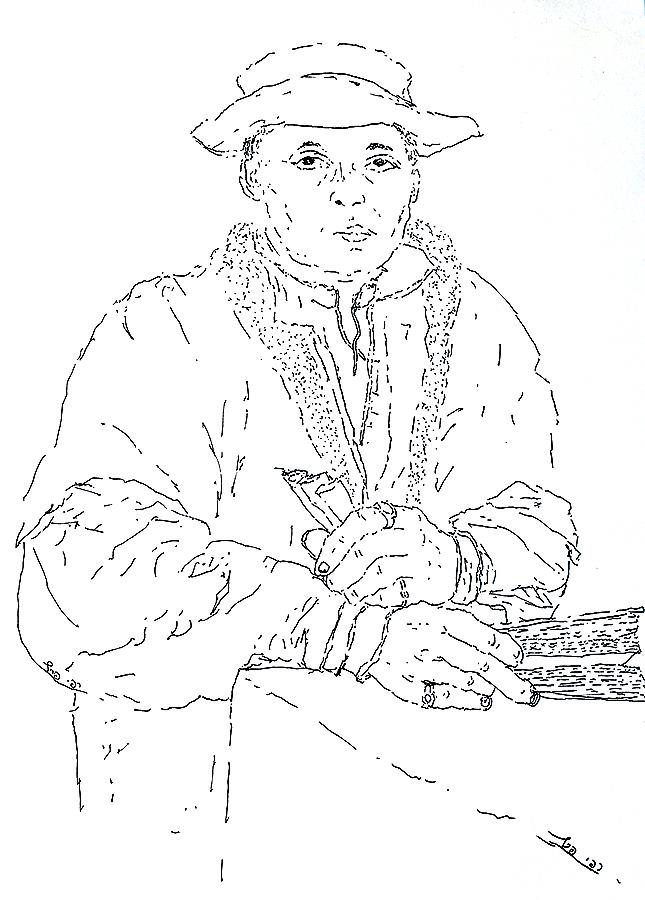 רישום עכשווי raphael perez isrzaeli painter art דיוקן רישומי דיוקנאות דיו על נייר בקווים רישומים