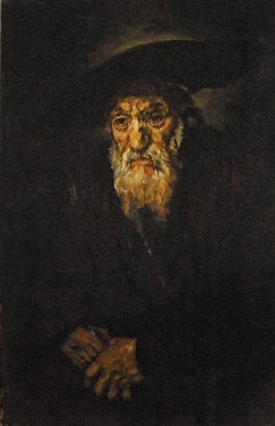 Amsterdam jew(copy of Rembrandt) oil on wood