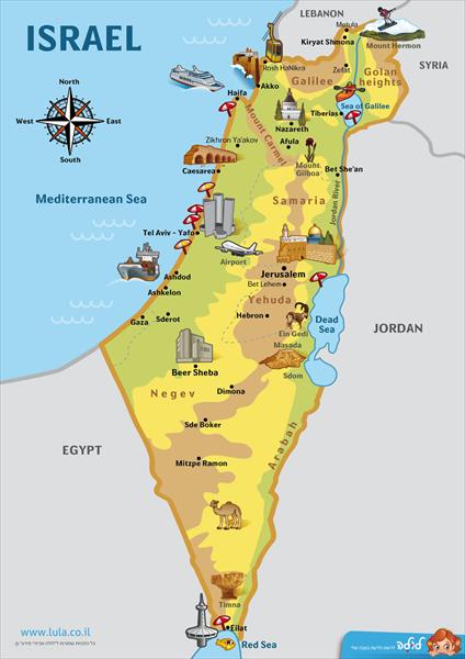 מפת ישראל באנגלית