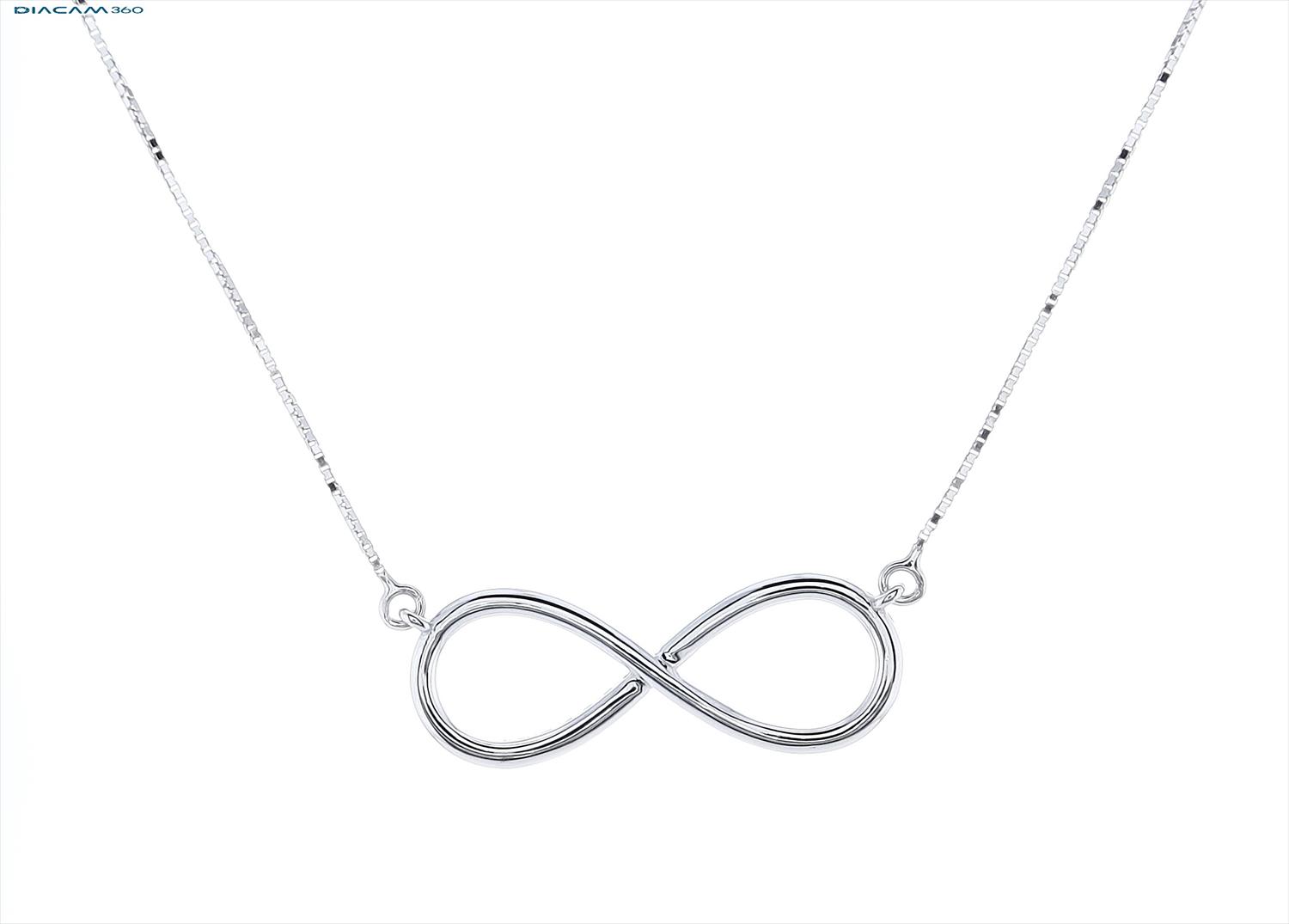 שרשת תליון אינפיניטי משובצת יהלומים. infinity gold pendant set with diamonds