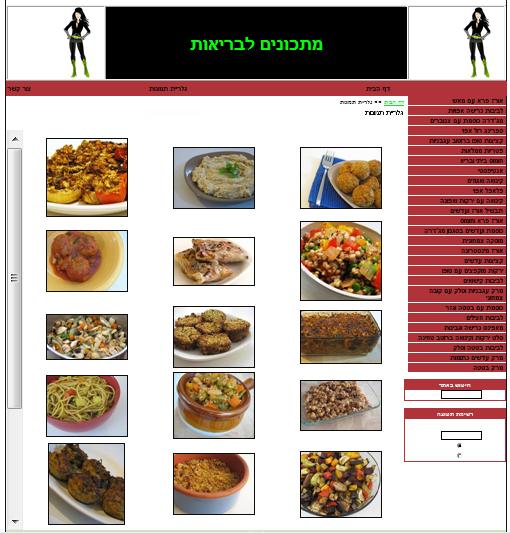 דוגמאת גלריית תמונות מתוך האתר מתכונים לבריאות