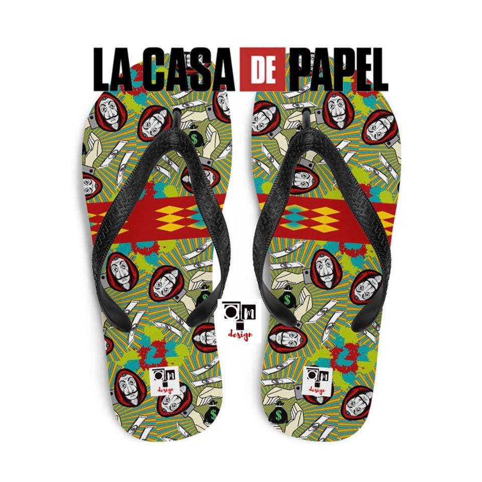 כפכפי בית הנייר, בית הנייר, La Casa De Papel, כפכפים מעוצבים - כפכפי קיץ - כפכפי אצבע, אצעדה