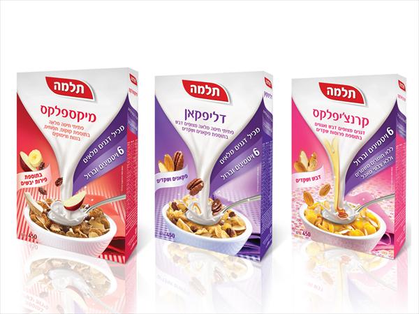 עיצוב אריזות עבור סדרת הדגנים של תלמה. במסגרת עבודתי ב- Adlai & partners