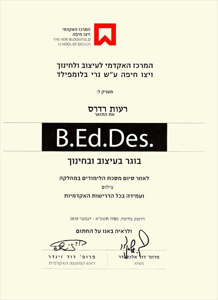 תואר בעיצוב וחינוך