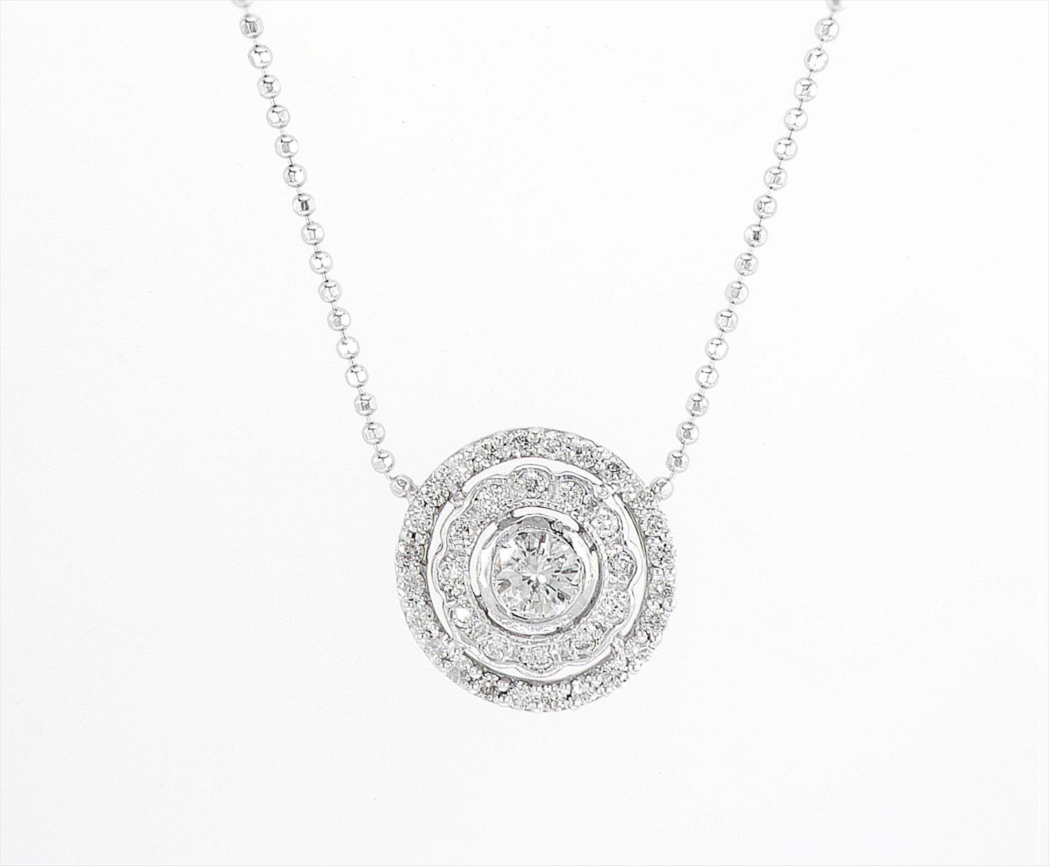 double halo diamond pendant. תליון יהלומים עם היילו כפול