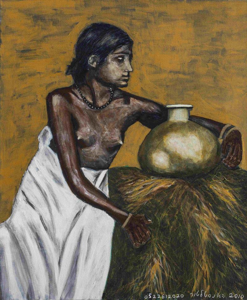 Retro in ochre Acrylic on canvas w50xh70cm 2010