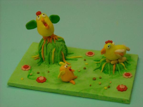 בצק סוכר- chickens