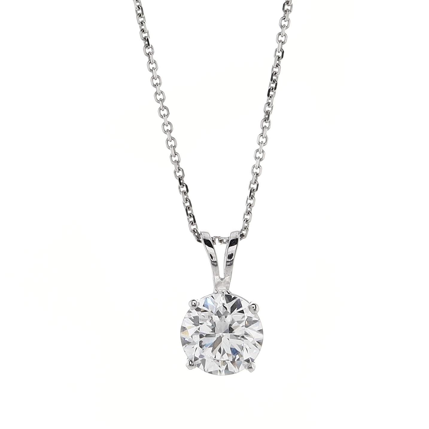 תליון סוליטר עם מתלה משובץ יהלום Solitaire diamond pendant with bail