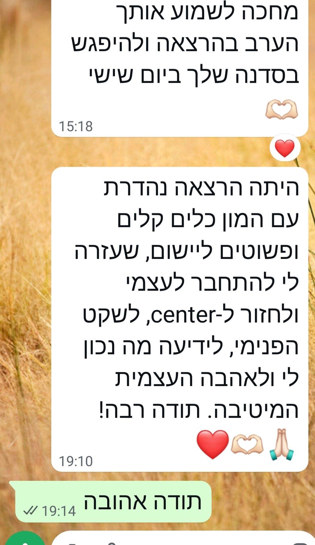 חוות דעת על ההרצאה