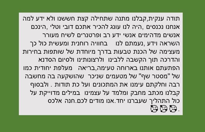 חוות דעת - סדנת צורפות