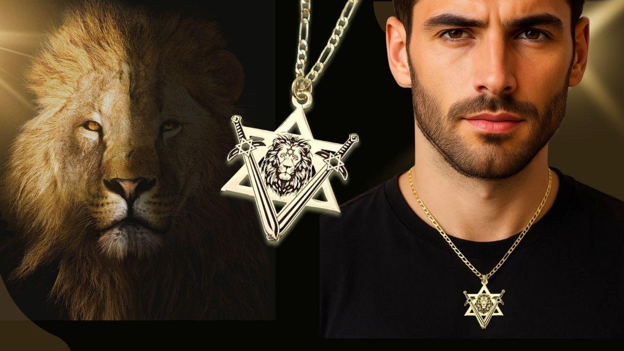 שרשרת אריה חרבות ברזל דגם מגן דוד - תכשיט עוצמתי עם משמעות