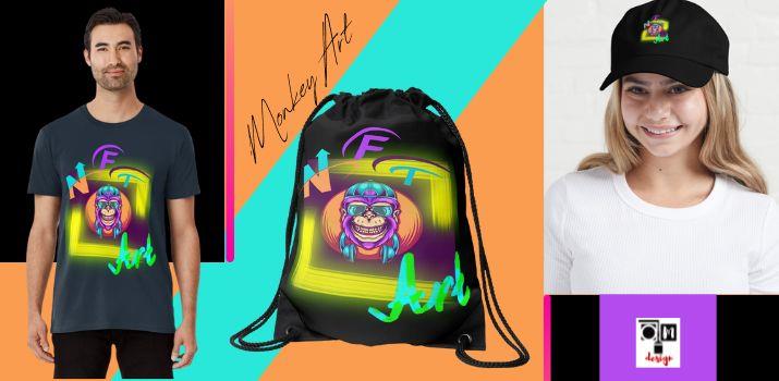 Monkey Art - O.M DESIGN - Redbubble - T-SHIRT