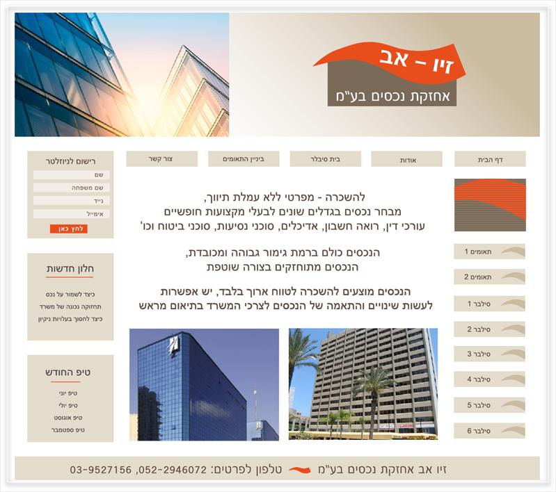 עיצוב, בנייה ואיפיון אתר תדמית זיו אב