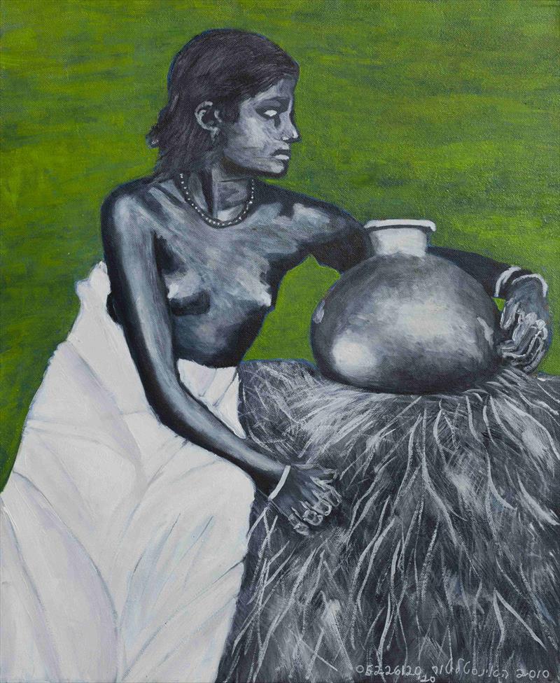 Retro in green Acrylic on canvas w50xh70cm 2010