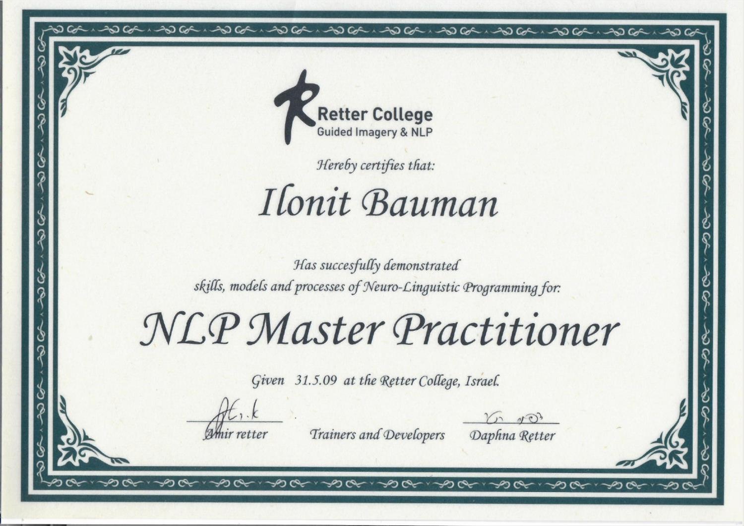 NLP MASTER PRACTIONER