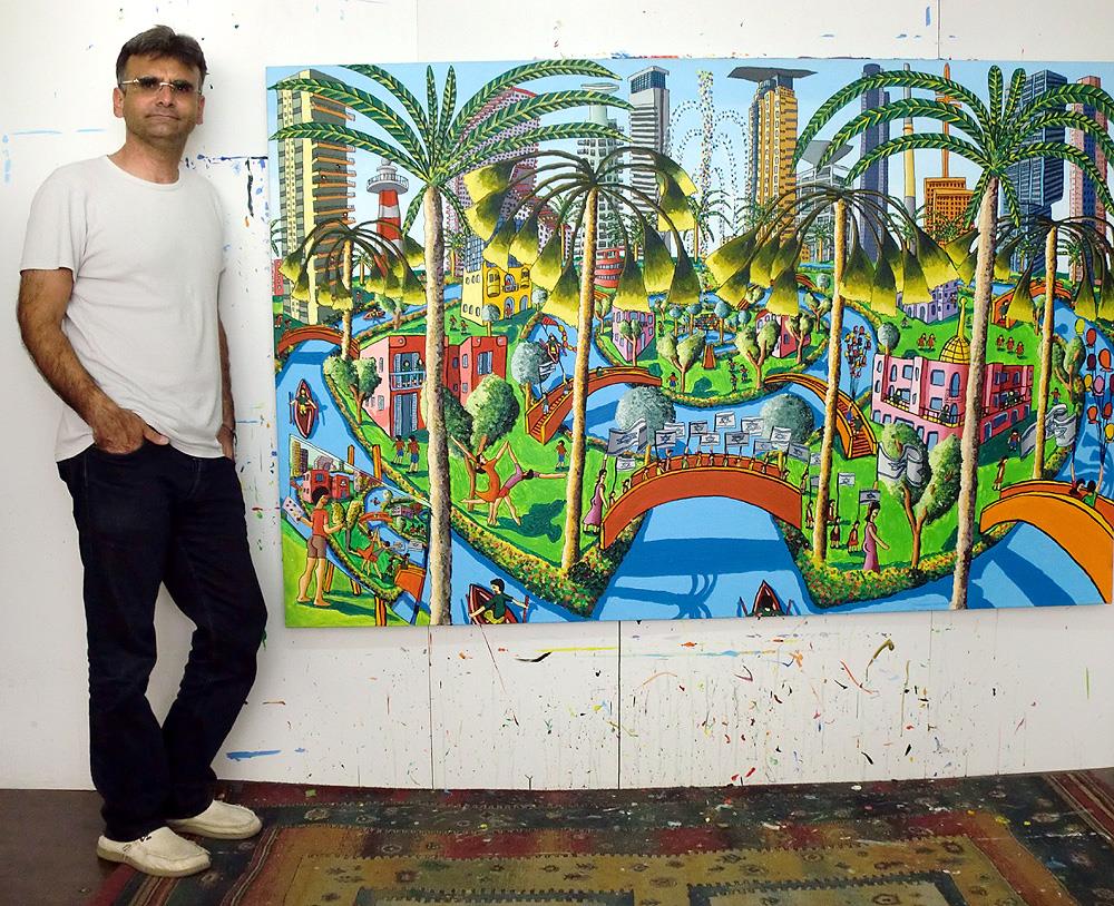 Kunstgalerie israelischer naiver Maler Raphael Perez israelisch Künstler tel aviv Gemälde