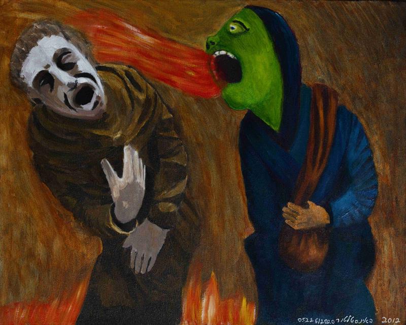 Flame from hell Acrylic on canvas w50xh40cm 2012