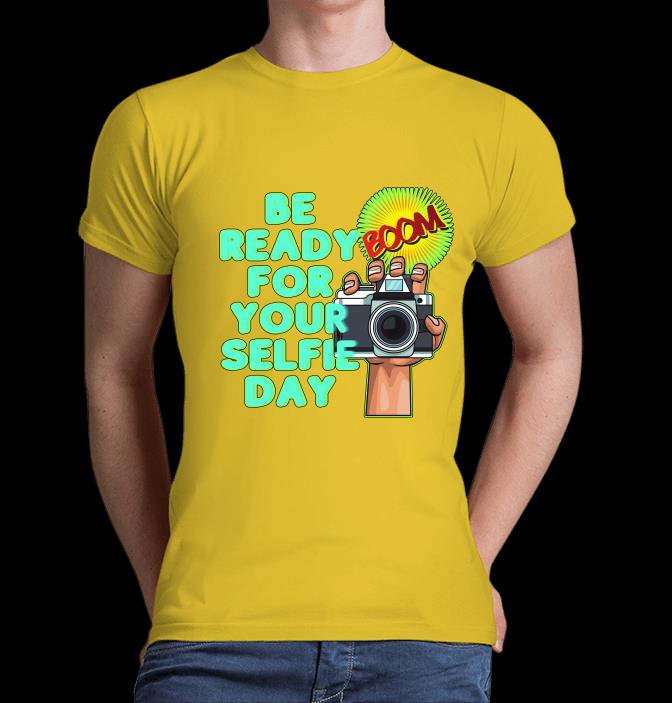 חולצת Selfie day גברים גבר צווארון עגול, O.M design, חולצות לגברים, טי שירט לגבר, טישרטים לגברים