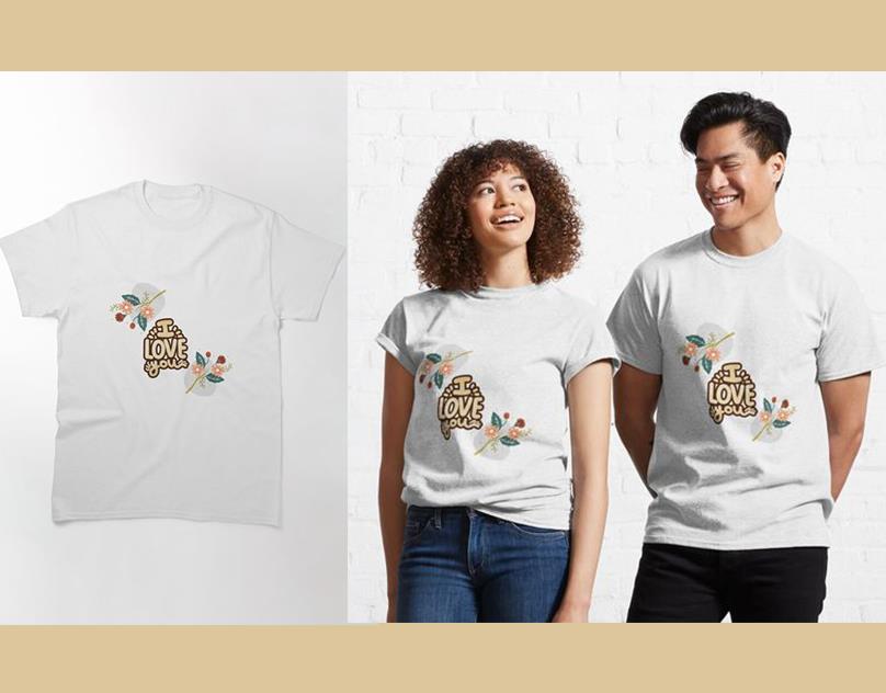 Flowers Love Valentine's Day Classic T-Shirt - White