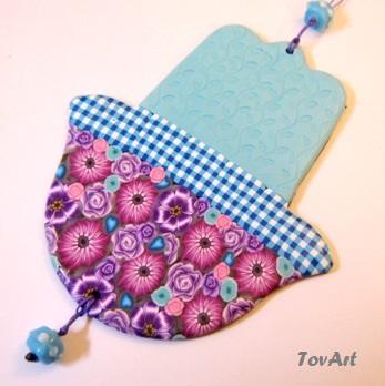 Blue & Purple Romantic Hamsa by TovArt Creations