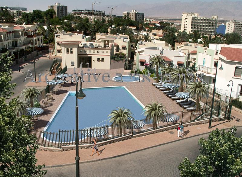 הדמיית בריכה בתמונה מצולמת באילת
