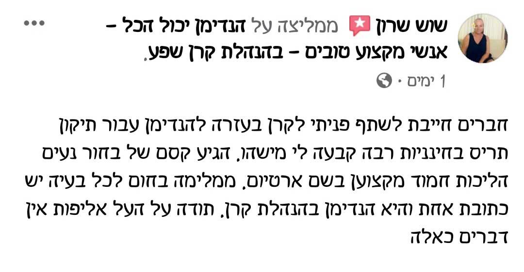 חוות דעת על עבודות הנדימן, תיקונים מאת הנדימן יכול הכל, קרן שפע