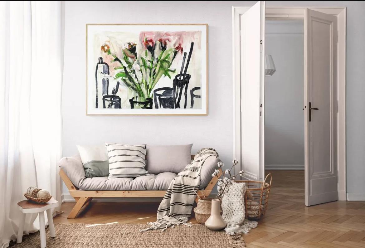 יצירות אמנות מקוריות ציורי פרחים ציור פרח שמן על קנבס תמונה לסלון לבית מודרני למשרד רפי פרץ קנווס
