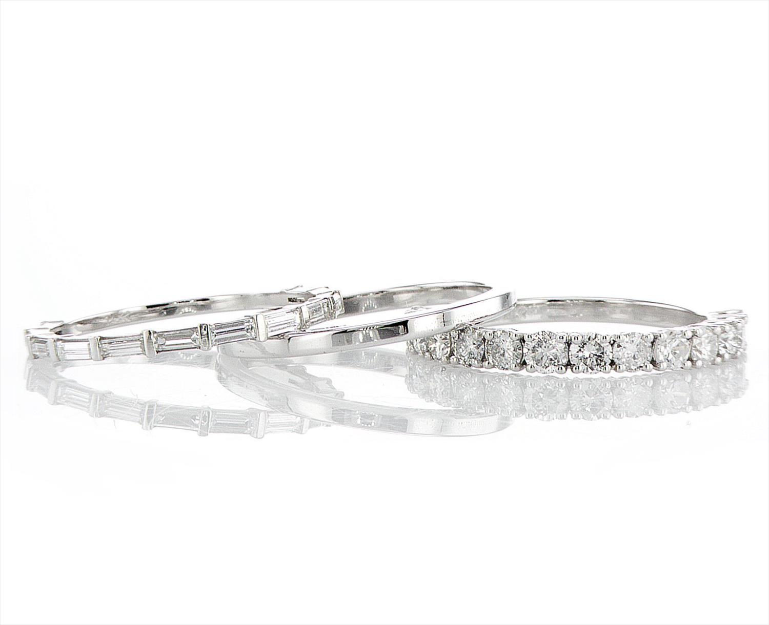 תרילוגיה טבעות יהלומים  trilogy diamonds band rings