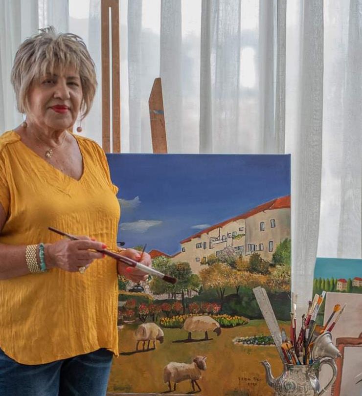 פרידה פירו frida piro יוצרת אמנית ציירת אמנות ישראלית מודרנית עכשווית צילום דיוקן havi Bezaleli