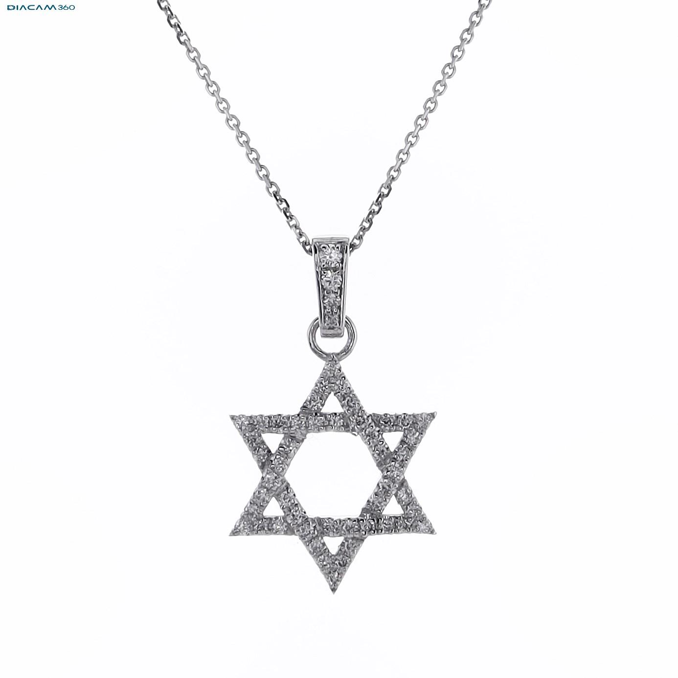שרשרת תליון מגן דוד משובץ יהלומים